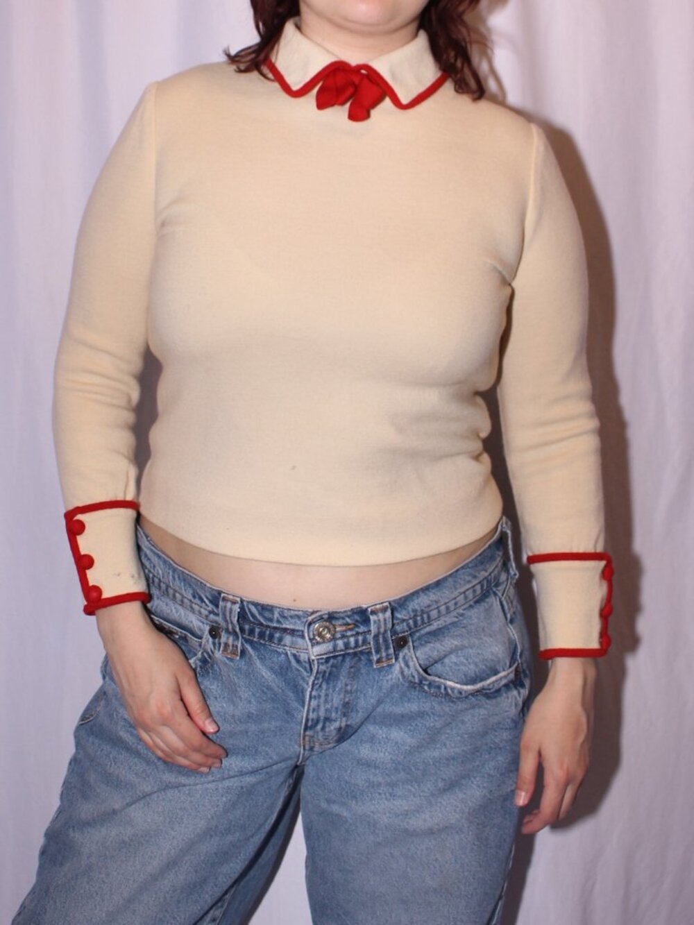 Vintage bow collar sweater